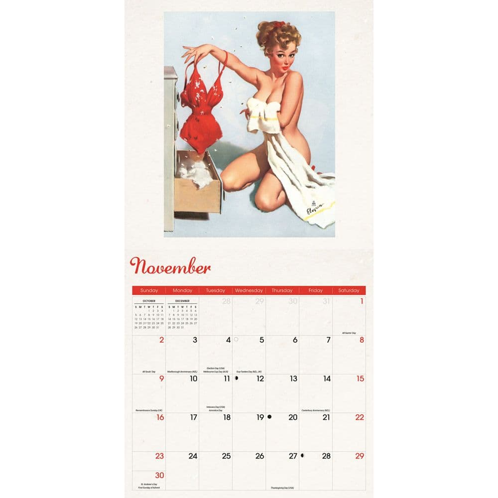 Pin Ups 2025 Wall Calendar Fourth Alternate Image width=&quot;1000&quot; height=&quot;1000&quot;