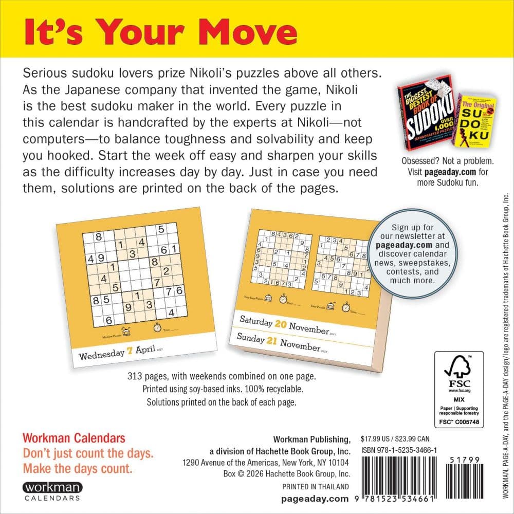 Original Sudoku 2027 Page-A-Day Desk Calendar First Alternate Image