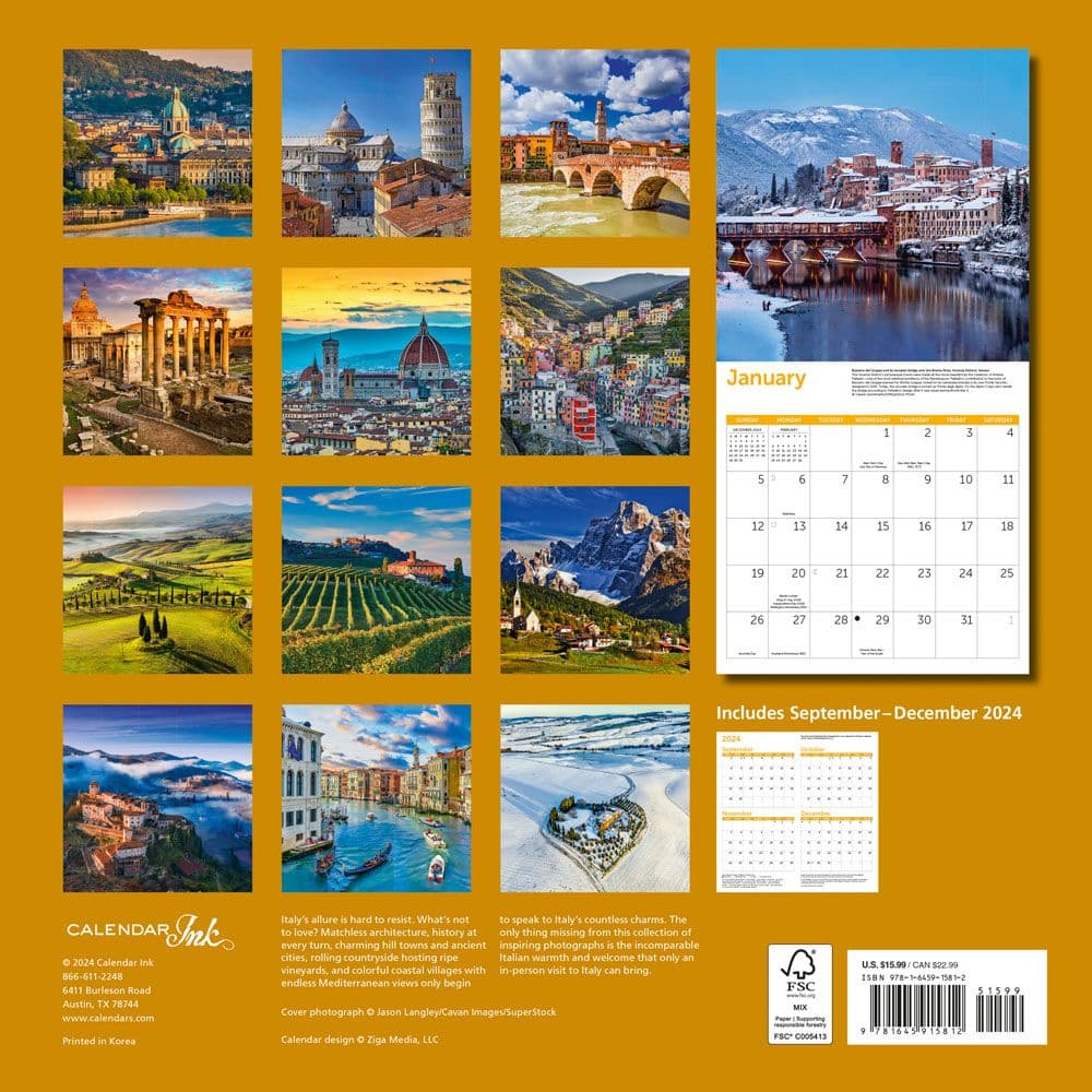 Italy 2025 Wall Calendar First Alternate Image width=&quot;1000&quot; height=&quot;1000&quot;