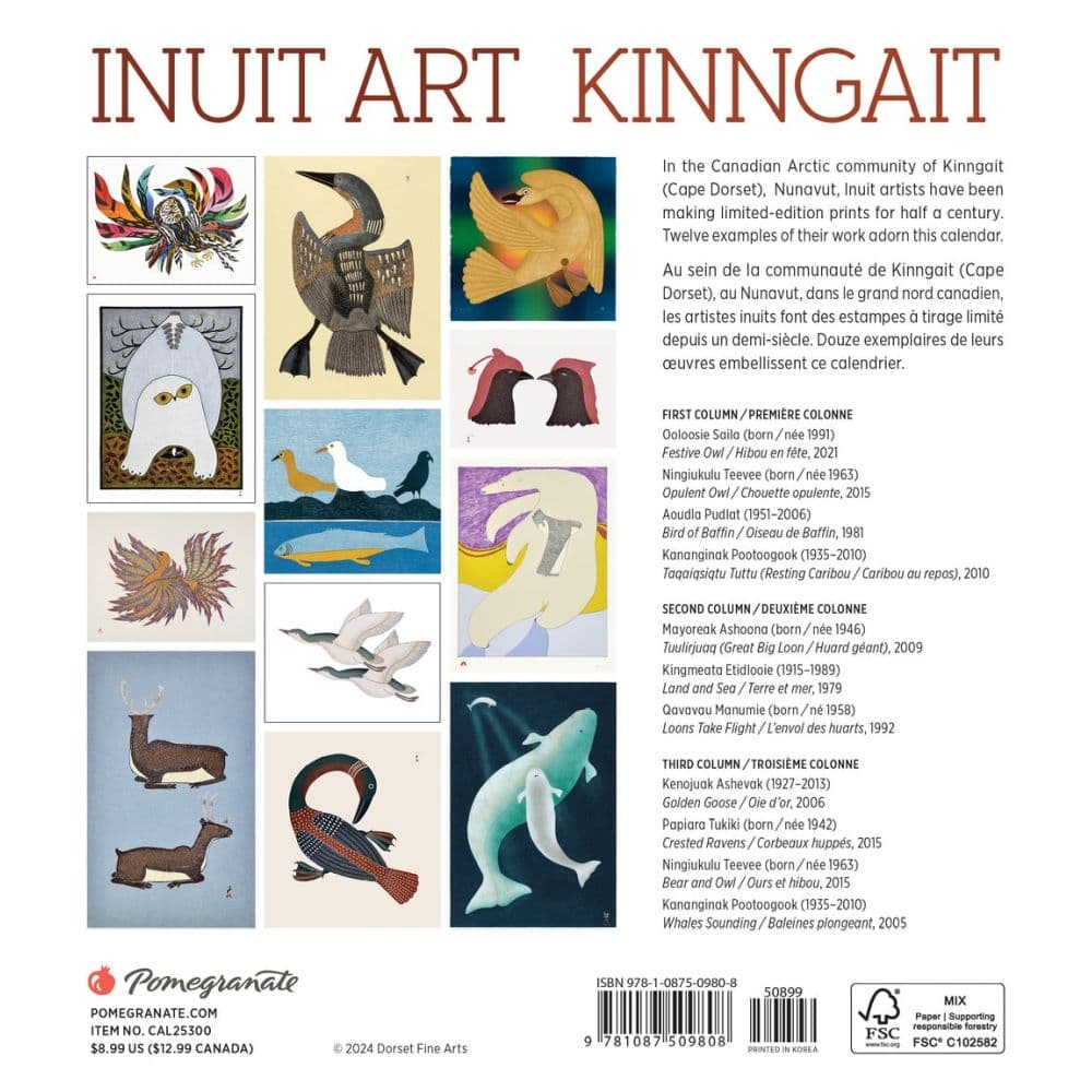 Inuit Art 2025 Mini Wall Calendar Alt1