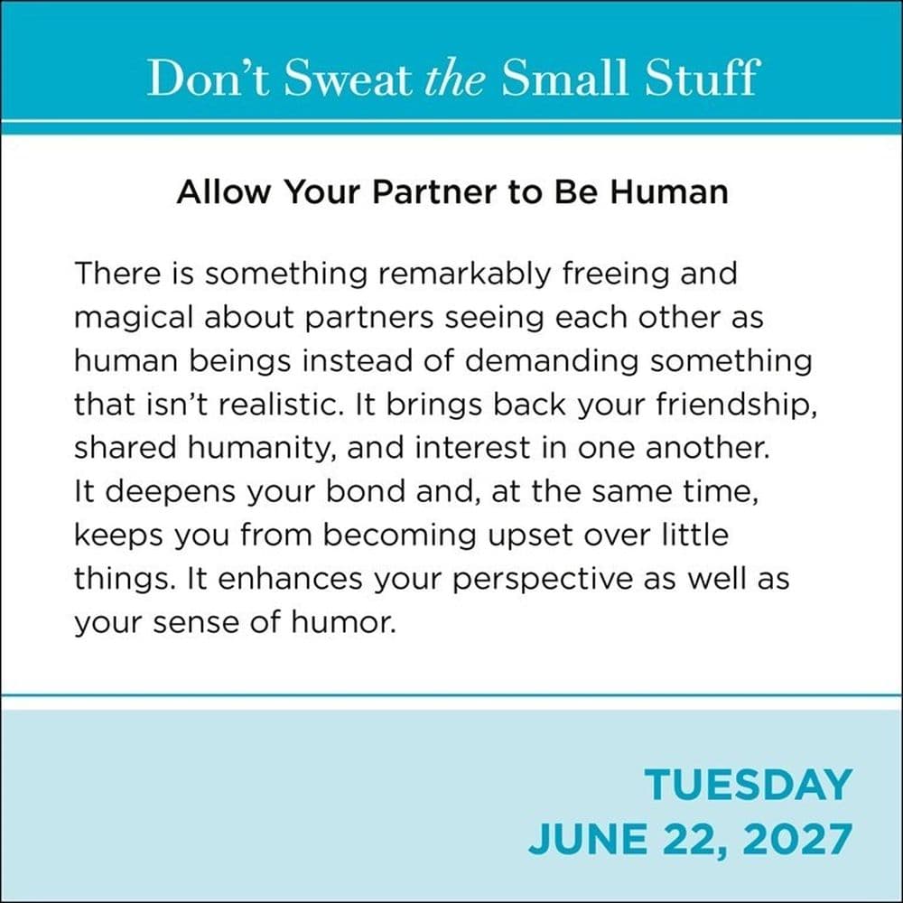 Dont Sweat the Small Stuff 2027 Desk Calendar Fifth Alternate Image