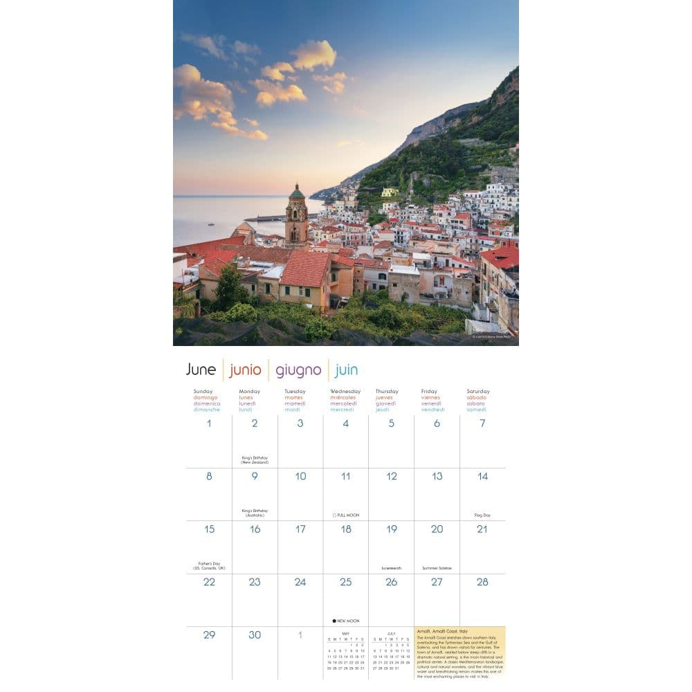 Bon Voyage Seaside Destinations Around World 2025 Wall Calendar Third Alternate Image width=&quot;1000&quot; height=&quot;1000&quot;