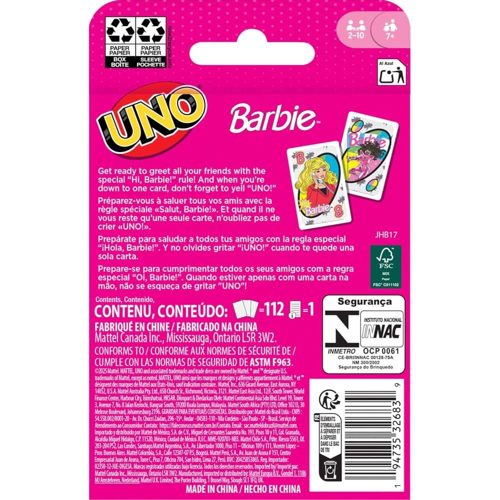 Uno Barbie Fifth Alternate Image