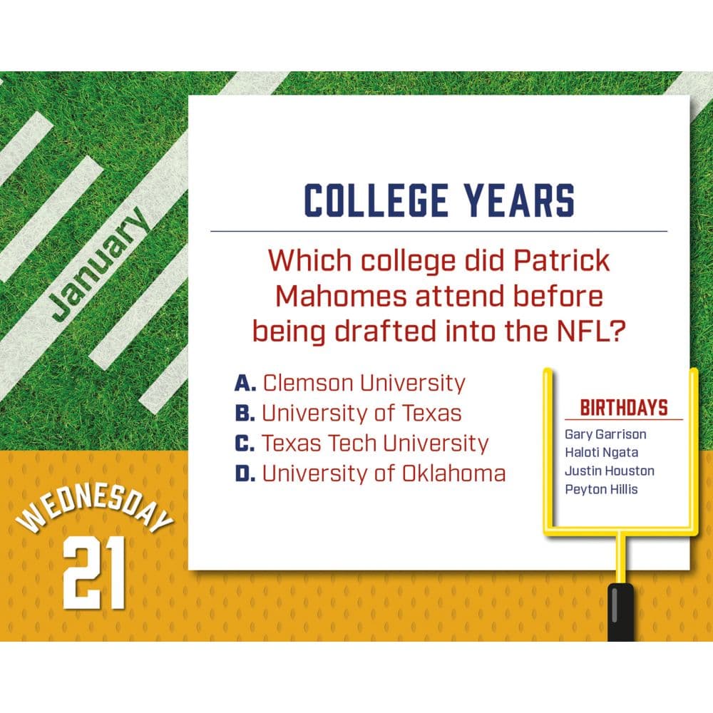 Football Trivia 2026 Desk Calendar Second Alternate Image