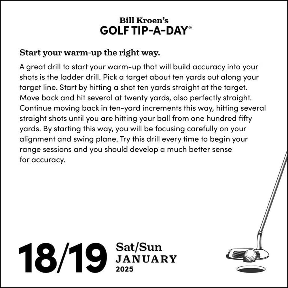 Golf Tip a Day 2025 Desk Calendar Alt2