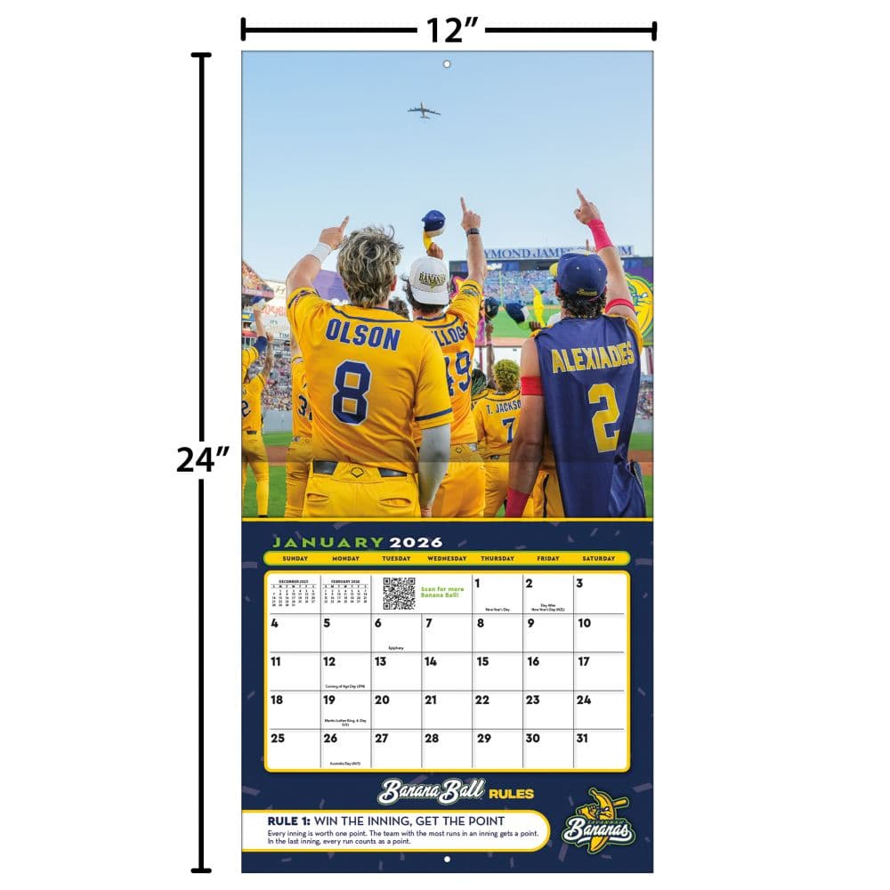 Savannah Bananas 2026 Wall Calendar Fourth Alternate Image