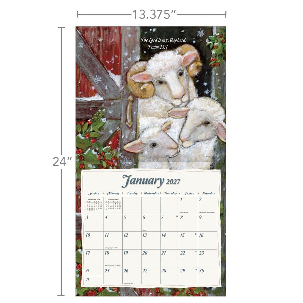The Lord is My Shepherd 2027 Wall Calendar by Susan Winget Third Alternate Image