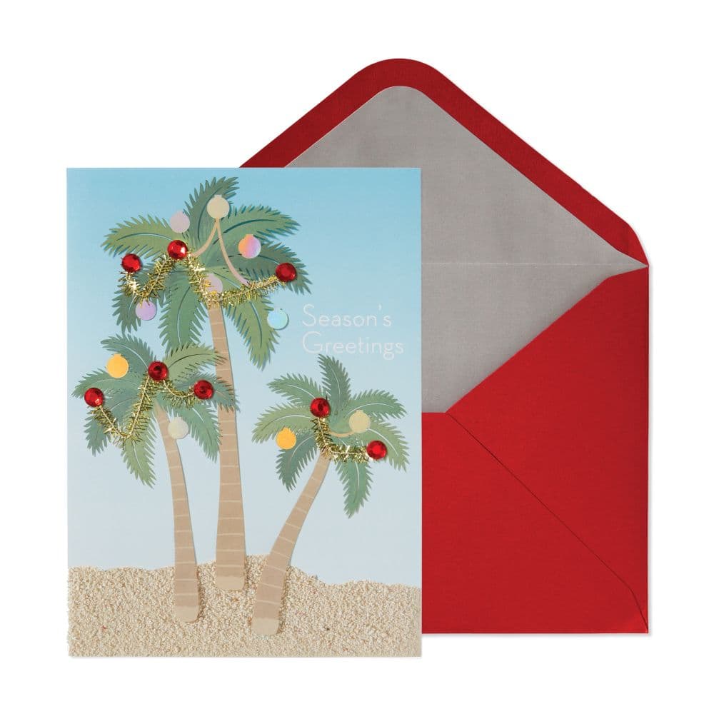 Palm Trees and Ornaments Christmas Card Main Product Image width=&quot;1000&quot; height=&quot;1000&quot;