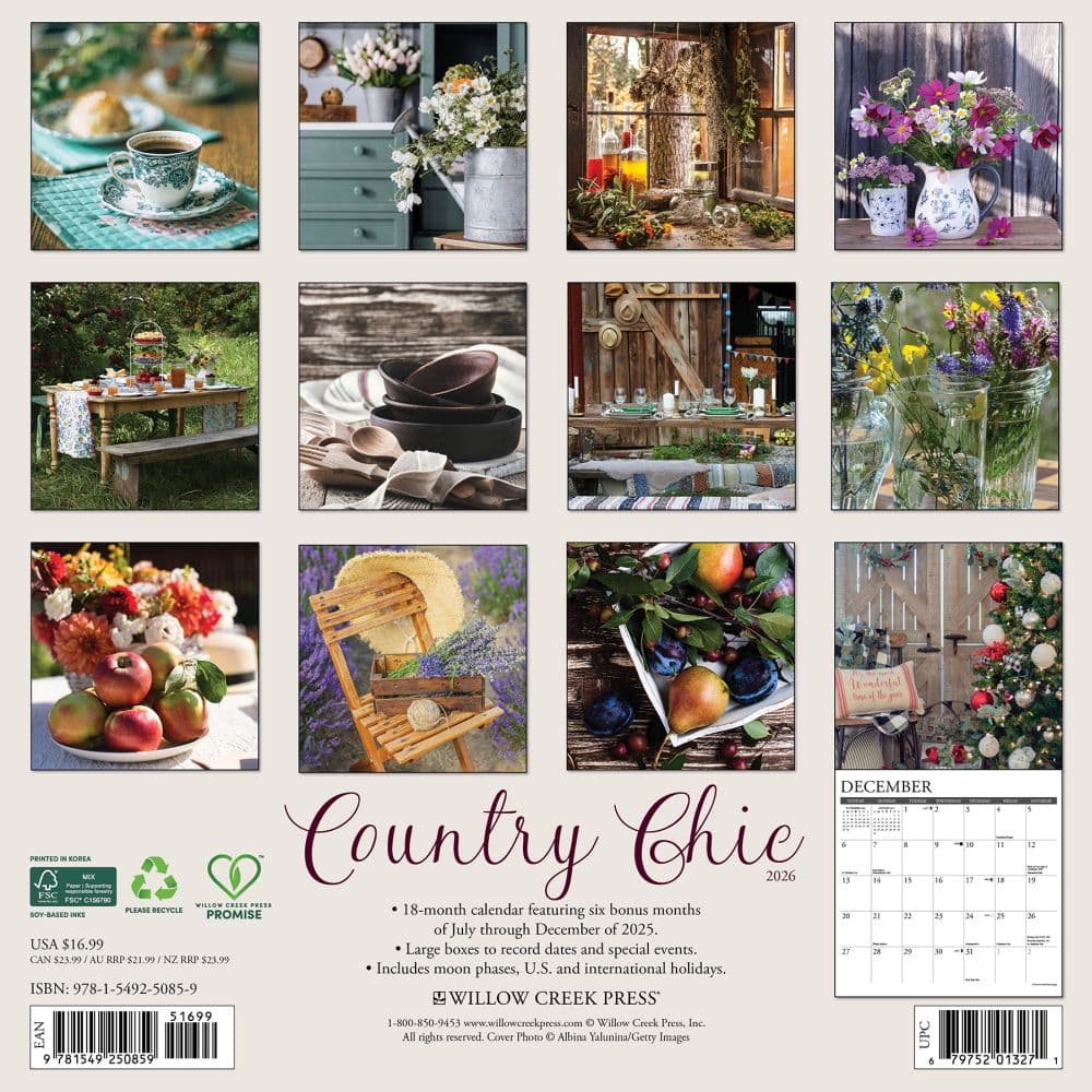 Country Chic 2026 Wall Calendar First Alternate Image