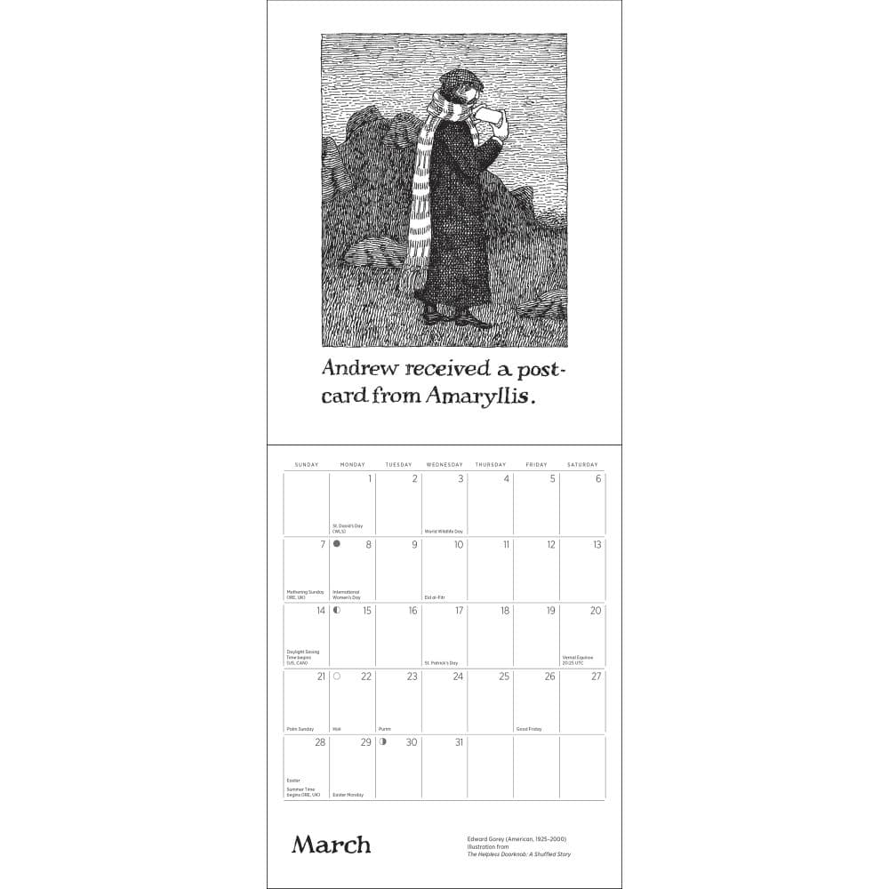 Edward Gorey 2027 Mini Wall Calendar Sixth Alternate Image