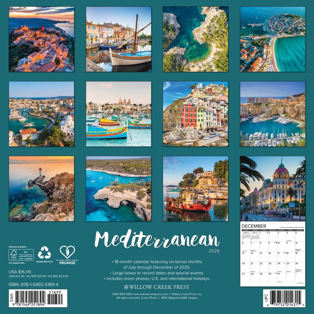 Mediterranean 2026 Wall Calendar First Alternate Image