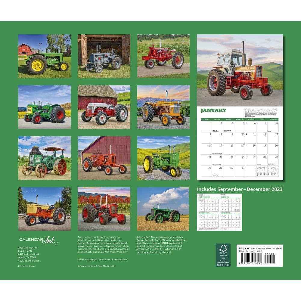 Tractors Deluxe 2024 Wall Calendar