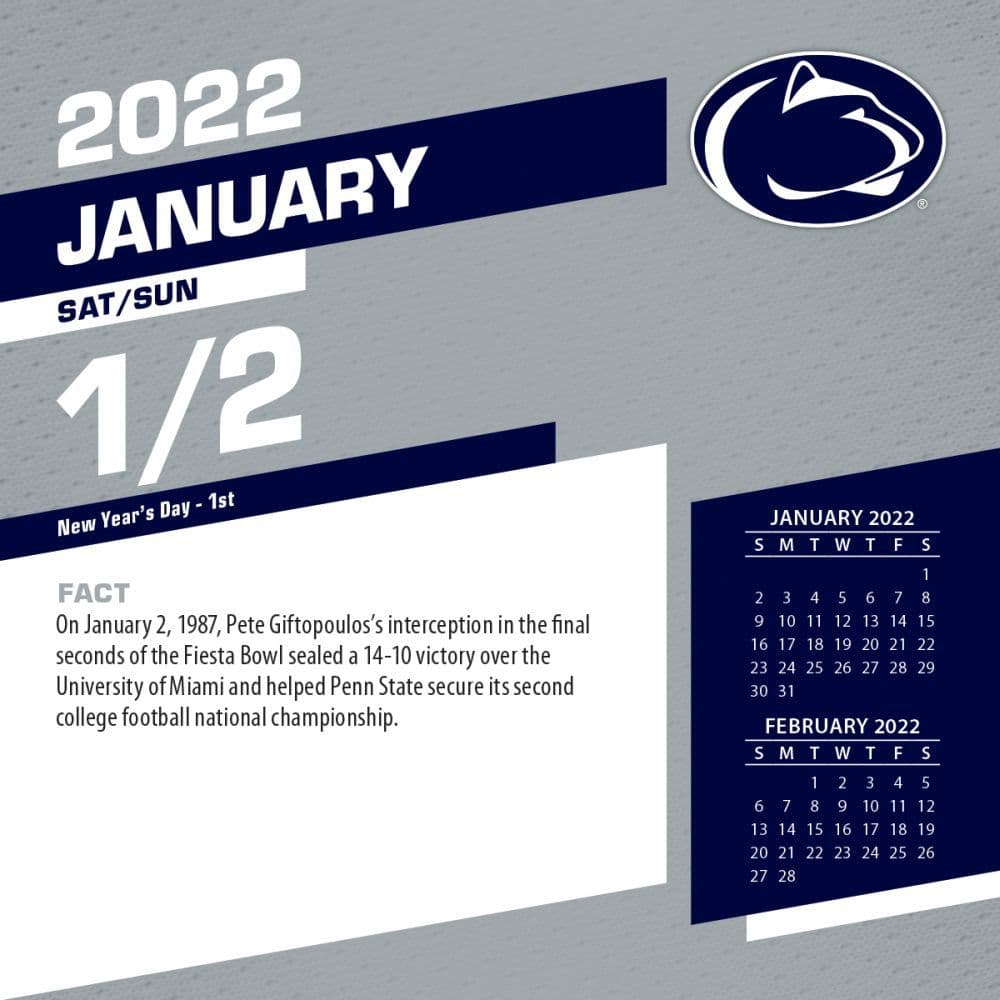 Penn State Academic Calendar Fall 2022 Col Penn State Nittany Lions 2022 Desk Calendar - Calendars.com