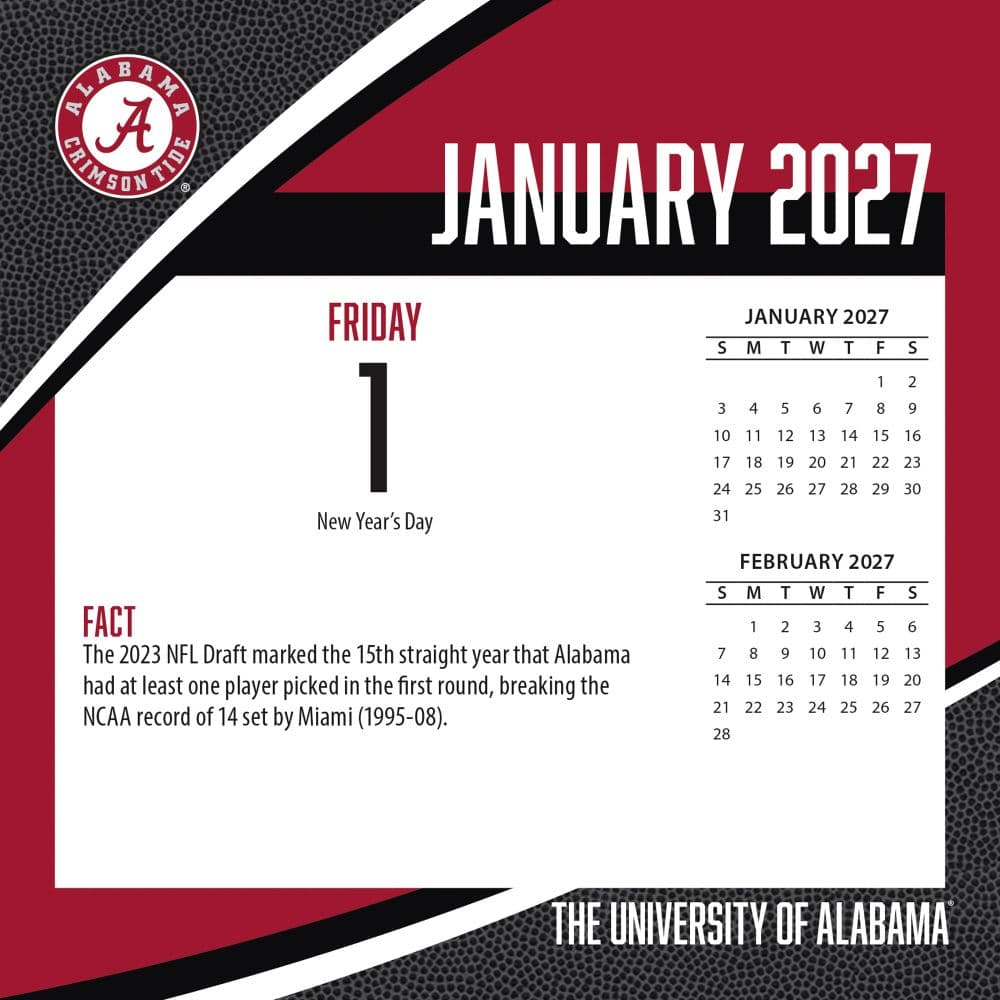 Alabama Crimson Tide 2027 Desk Calendar Second Alternate Image