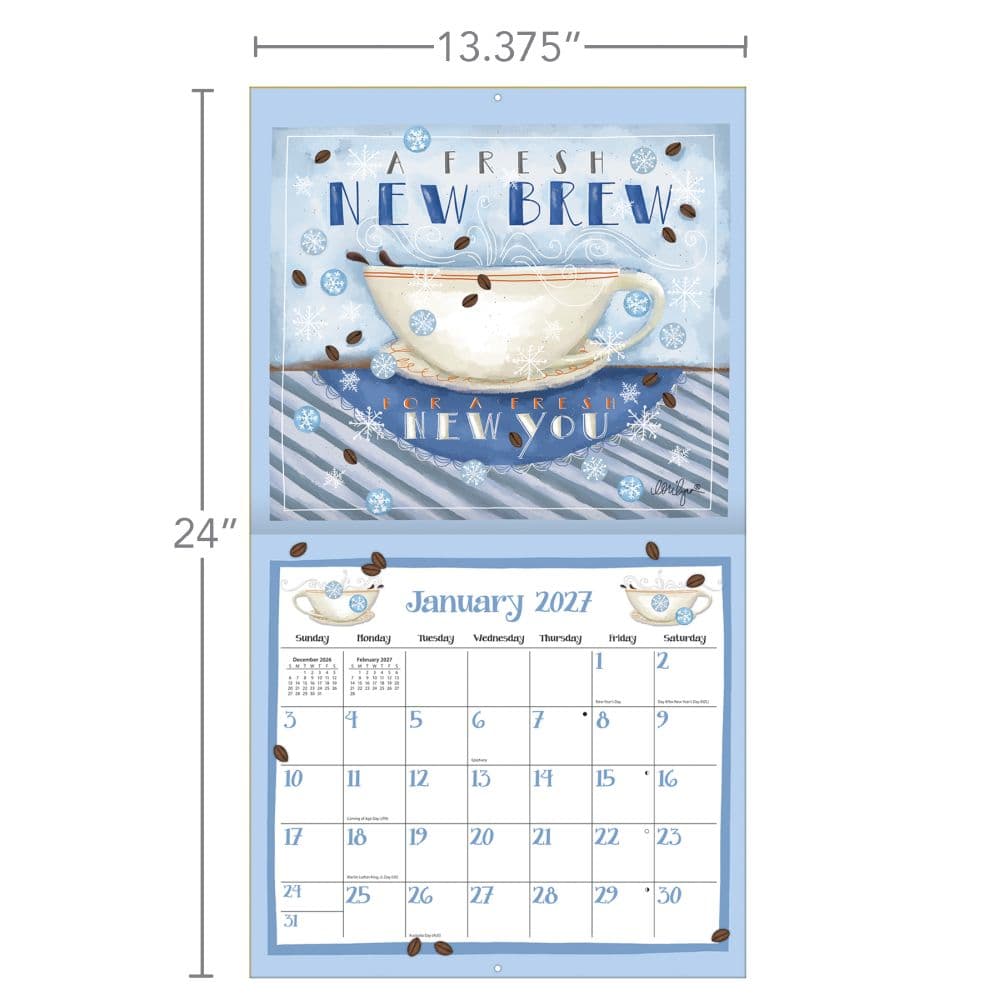 Coffee 2027 Wall Calendar by LoriLynn Simms Third Alternate Image