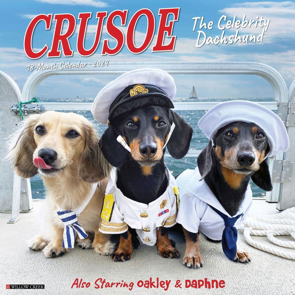 Crusoe the Celebrity Dachshund 2024 Wall Calendar Main Image