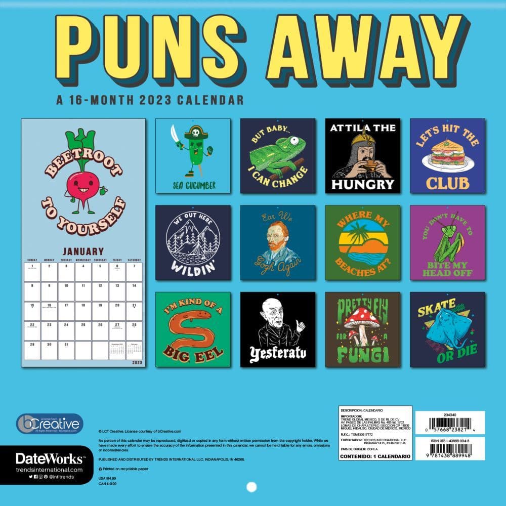 Puns Away 2023 Wall Calendar - Calendars.com