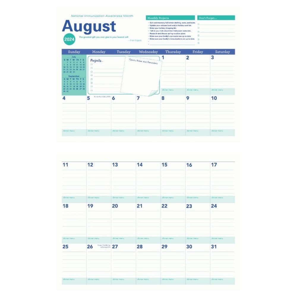 Amy Knapps Grid Family Organizer 2025 Wall Calendar