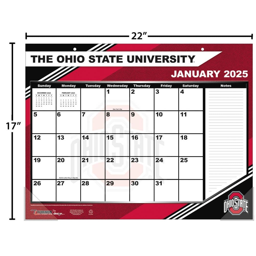 COL Ohio State Buckeyes 2025 Desk Pad Fourth Alternate Image width=&quot;1000&quot; height=&quot;1000&quot;