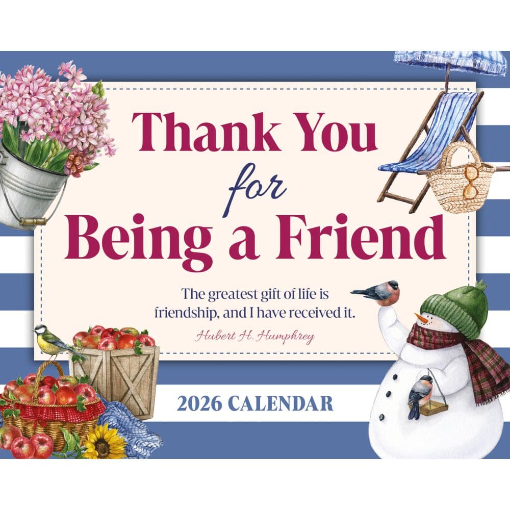 Thank You For Being A Friend 2026 Desk Calendar Main Image