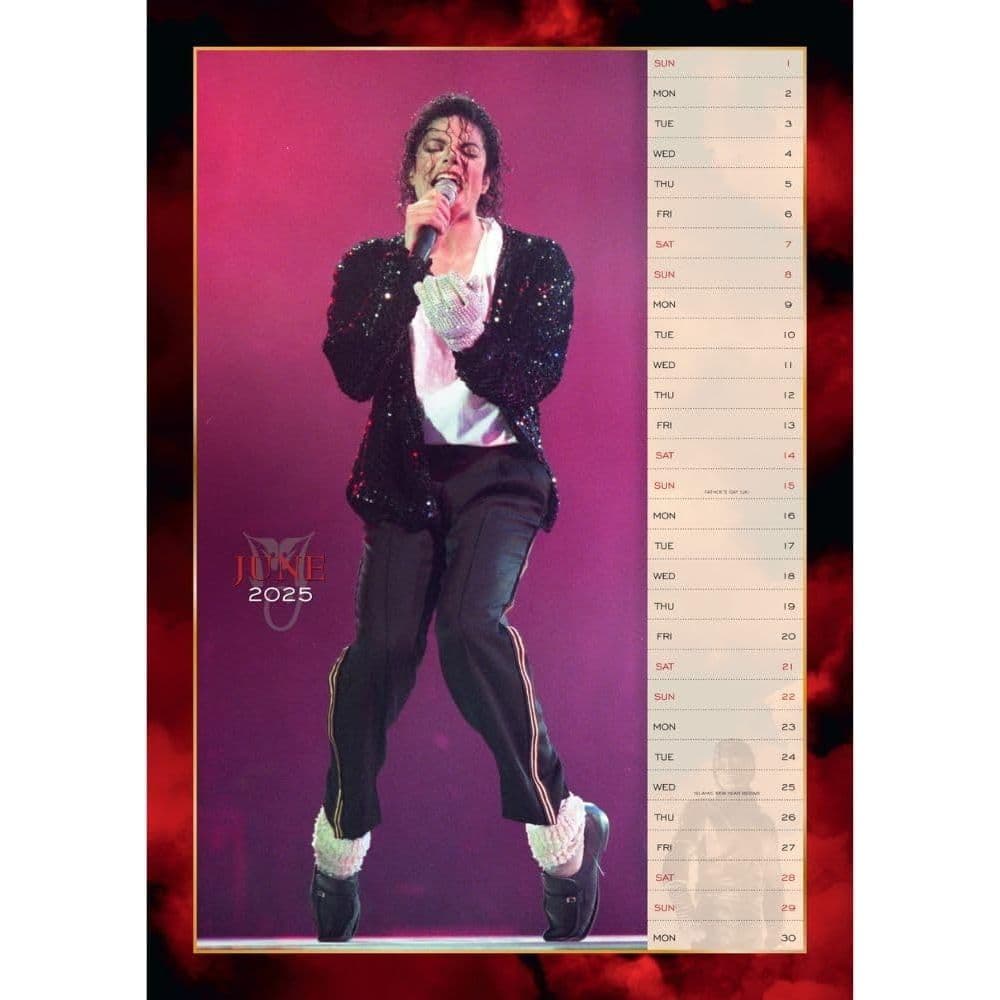 Michael Jackson Poster 2025 Wall Calendar Third Alternate Image