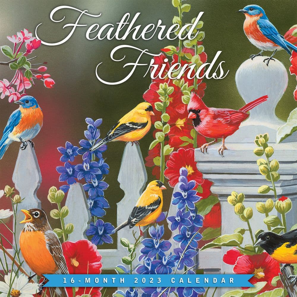 BrownTrout Feathered Friends 2023 Mini Wall Calendar