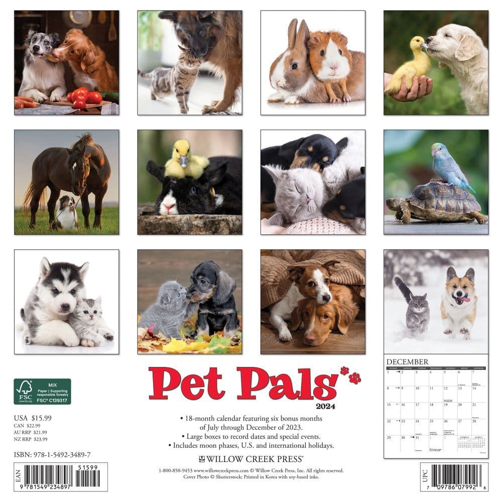 Pet Pals 2024 Wall Calendar