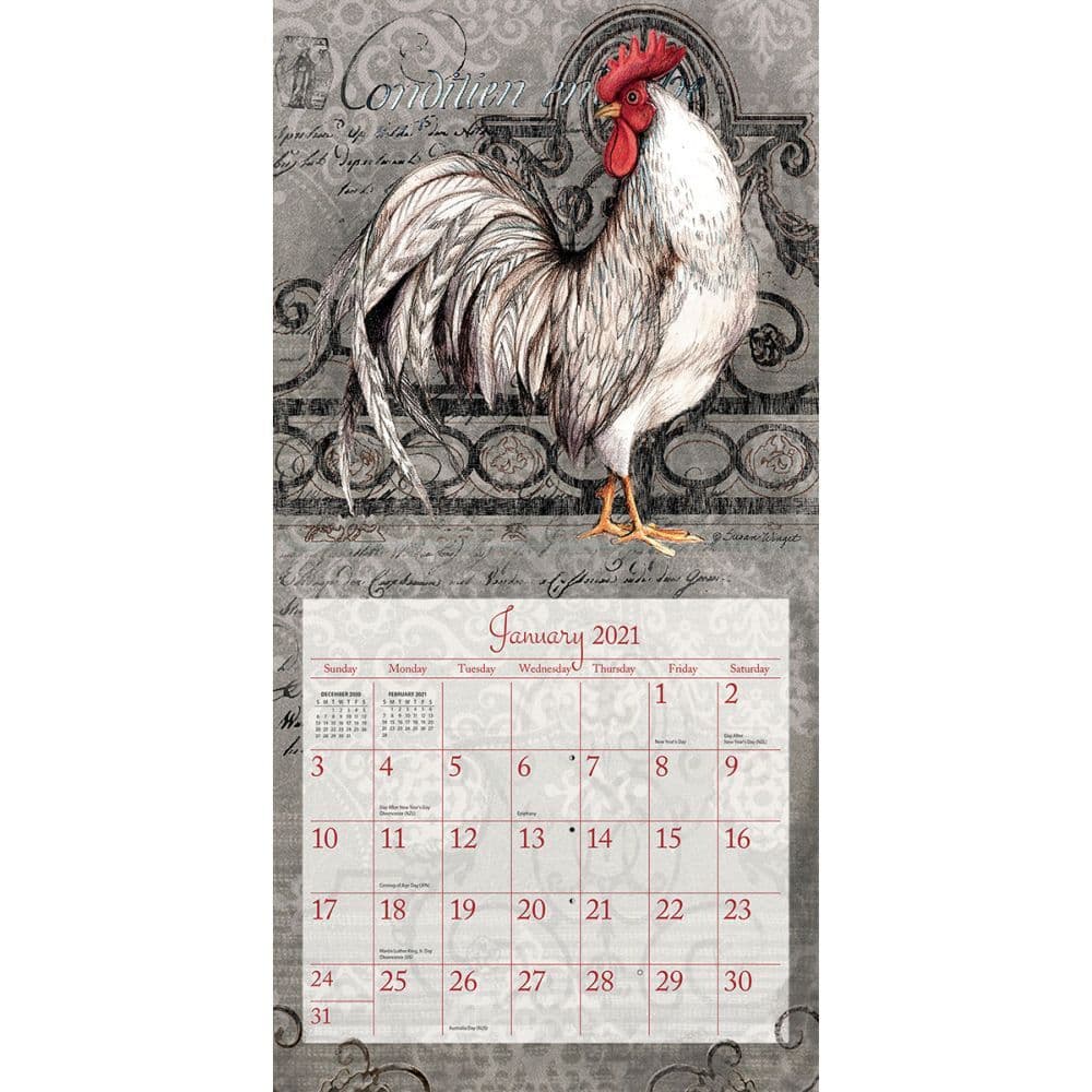 Roosters Wall Calendar