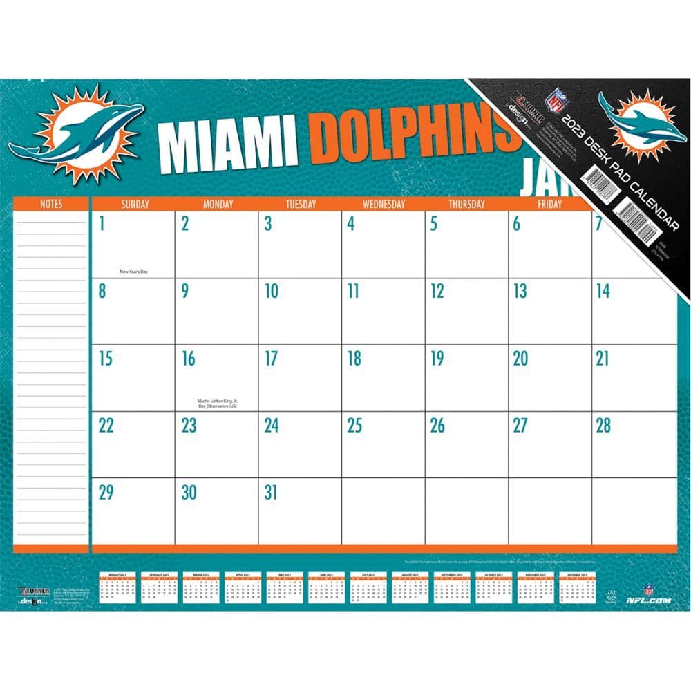 Miami Dolphins 2023 Desk Pad