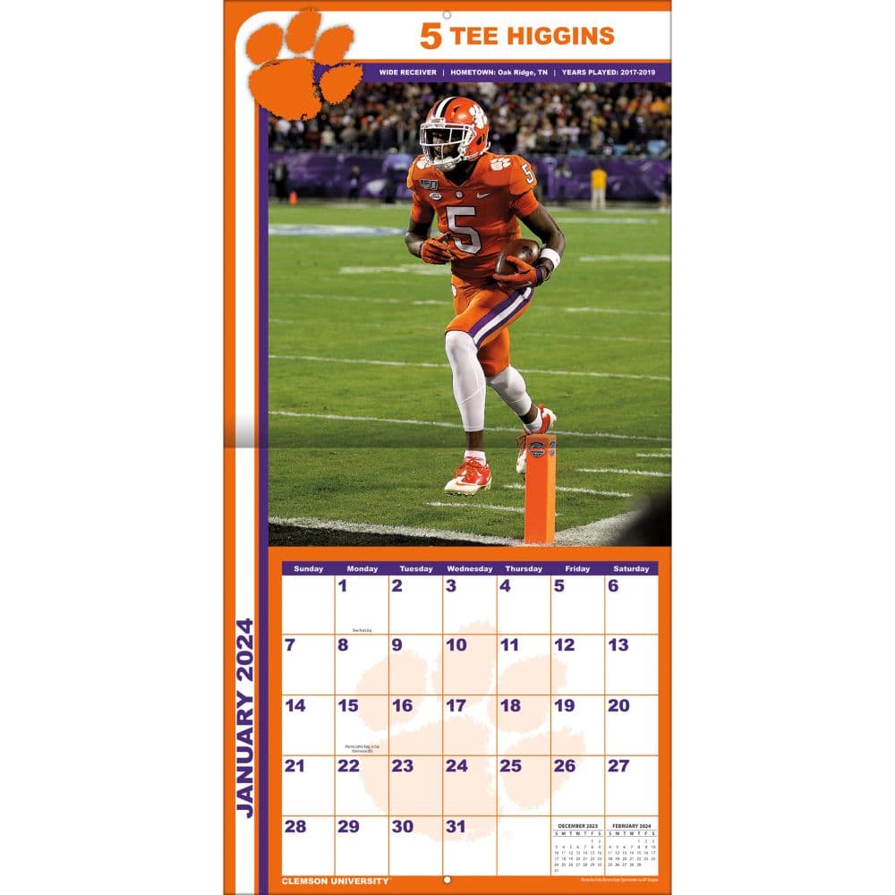 Clemson Tigers 2025 Wall Calendar