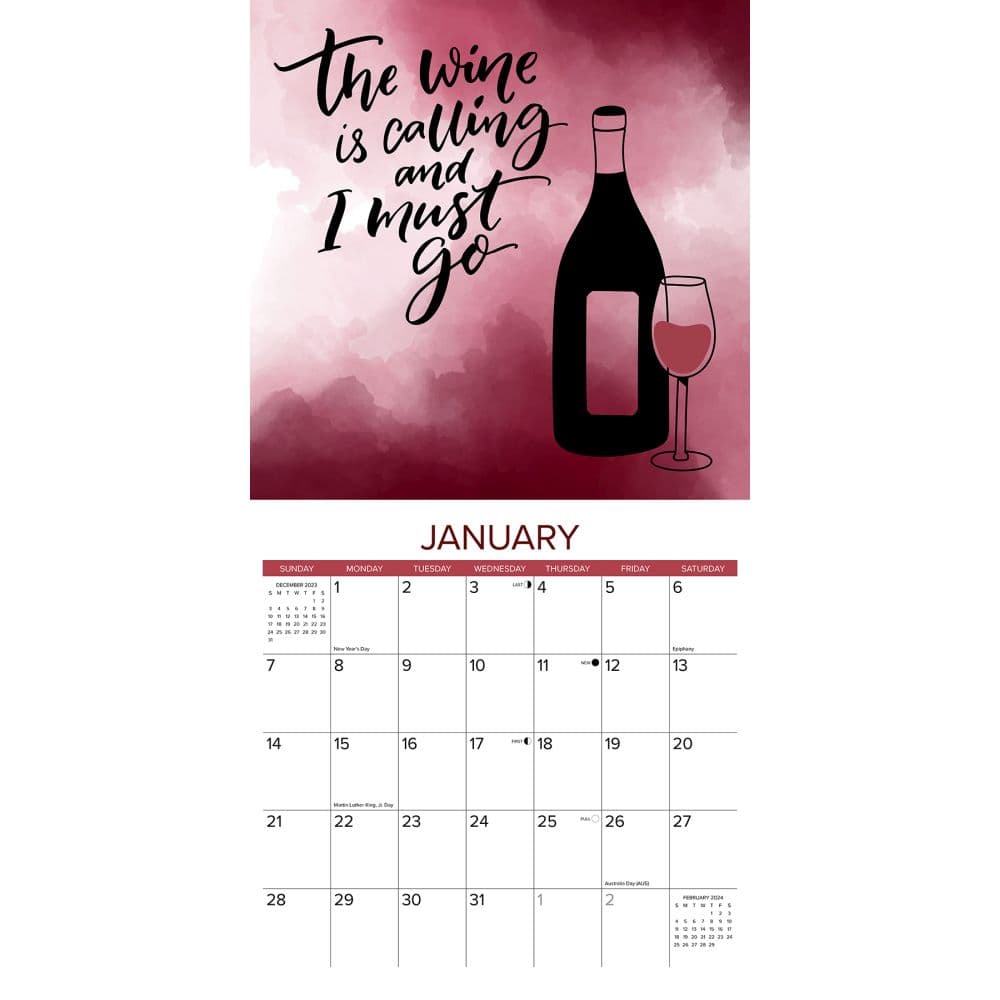 Wine Not 2024 Wall Calendar