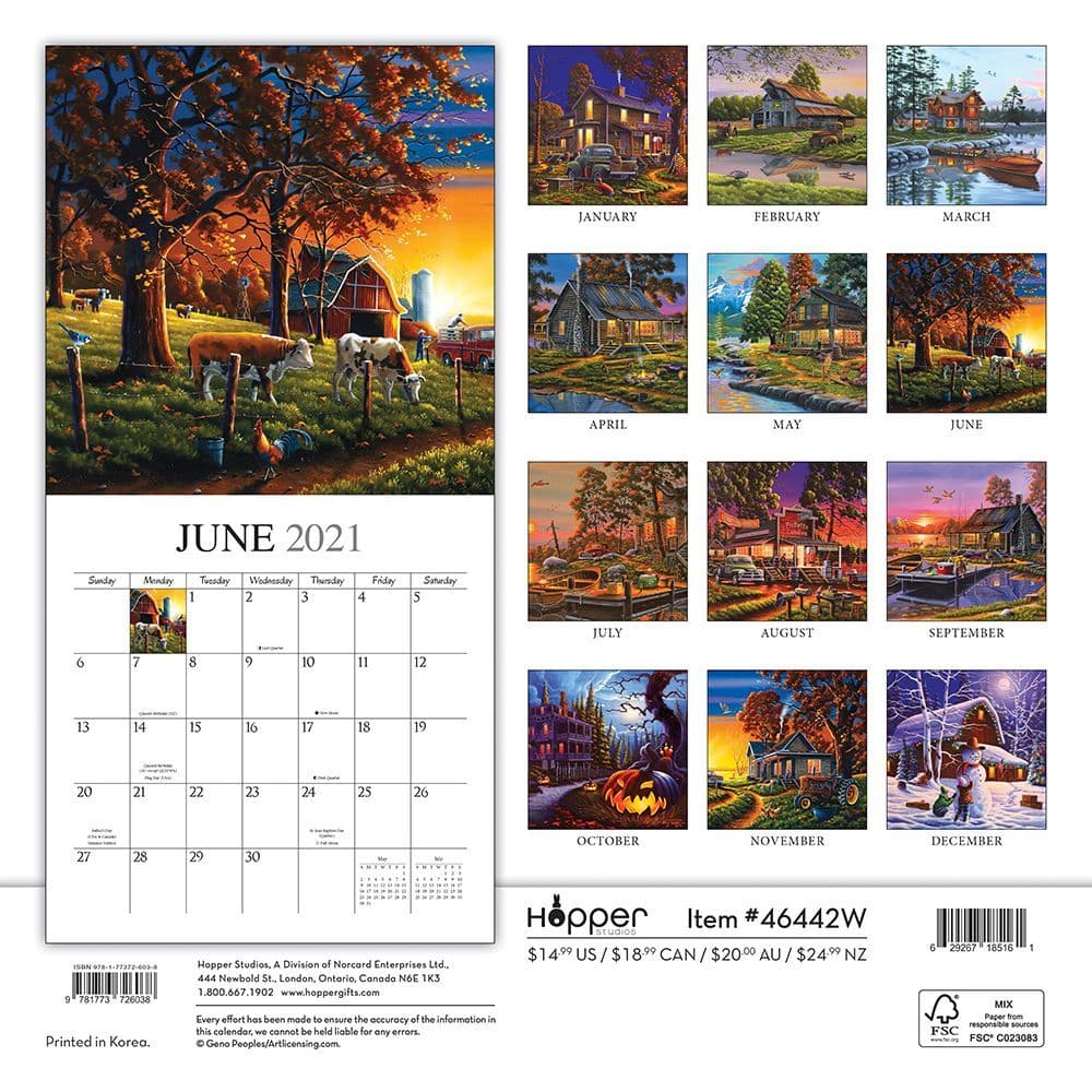 Vintage Country Wall Calendar