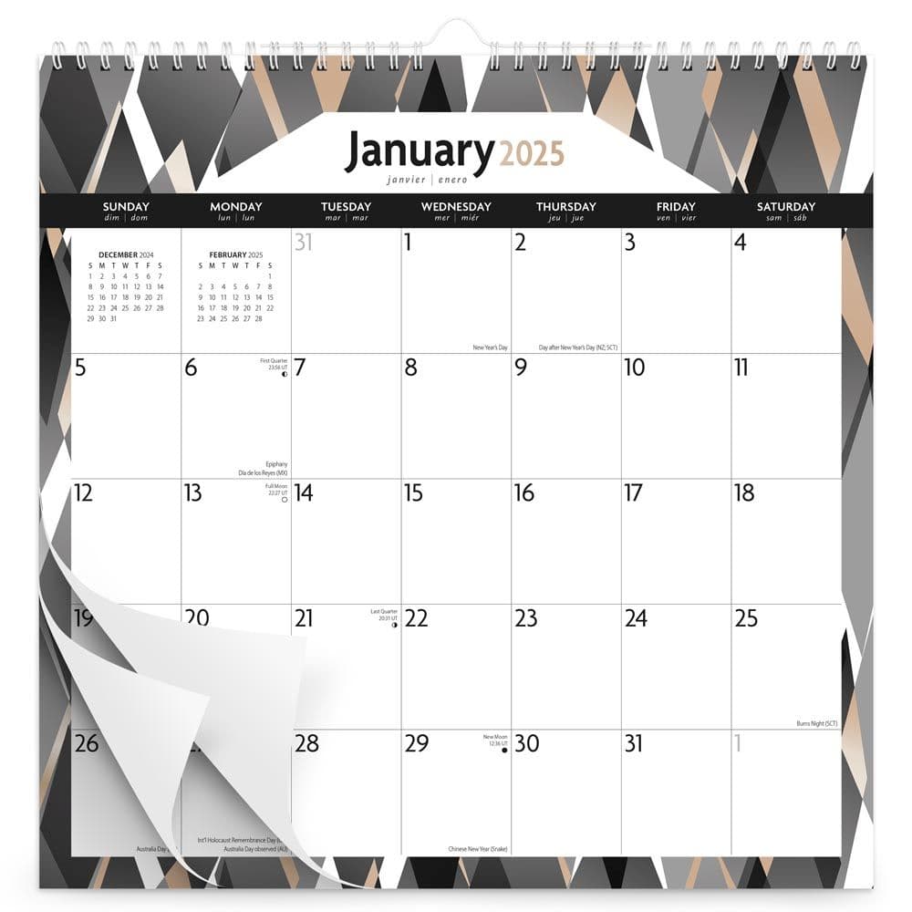 Ebony And Ivory Spiral 2025 Wall Calendar First Alternate Image