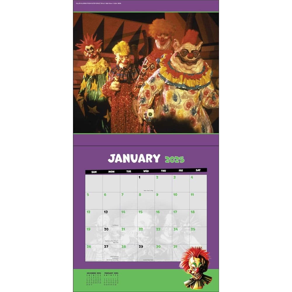 Killer Klowns from Outer Space 2025 Wall Calendar Second Alternate Image width=&quot;1000&quot; height=&quot;1000&quot;