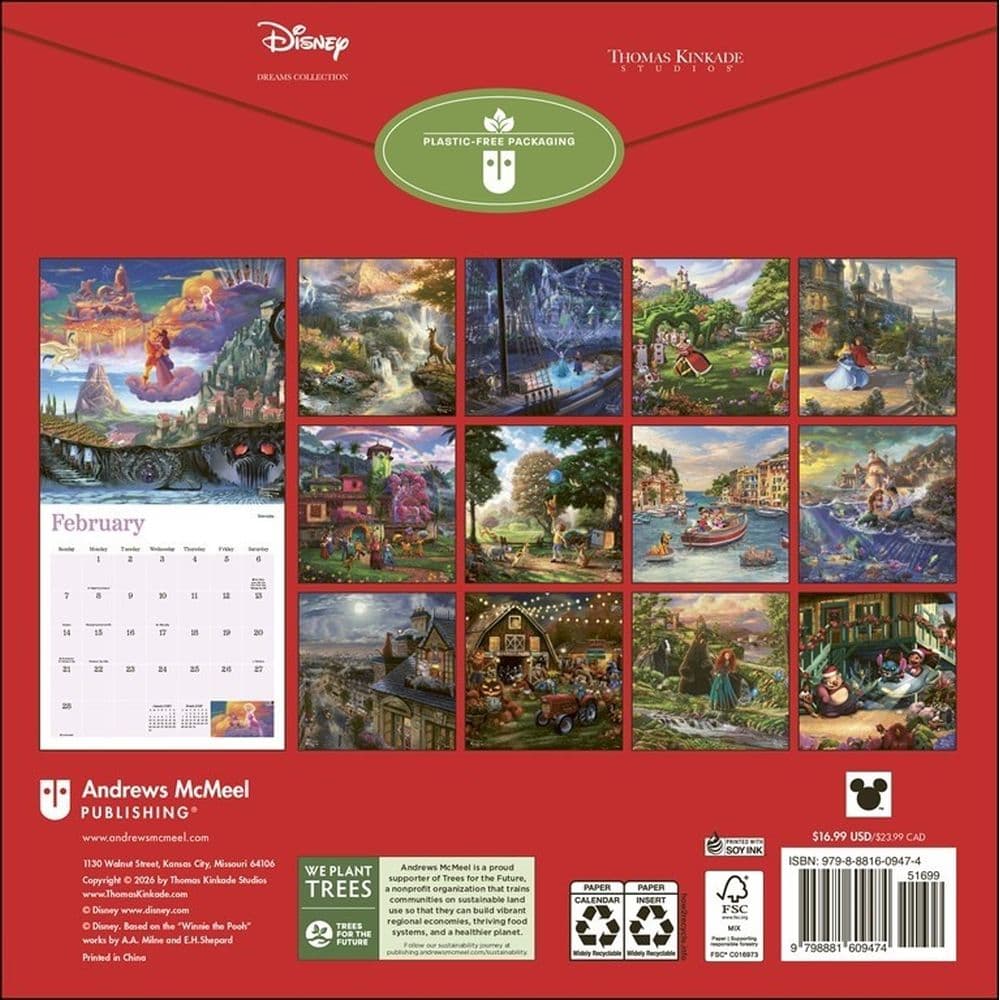 Thomas Kinkade Disney Collection 2027 Wall Calendar First Alternate Image