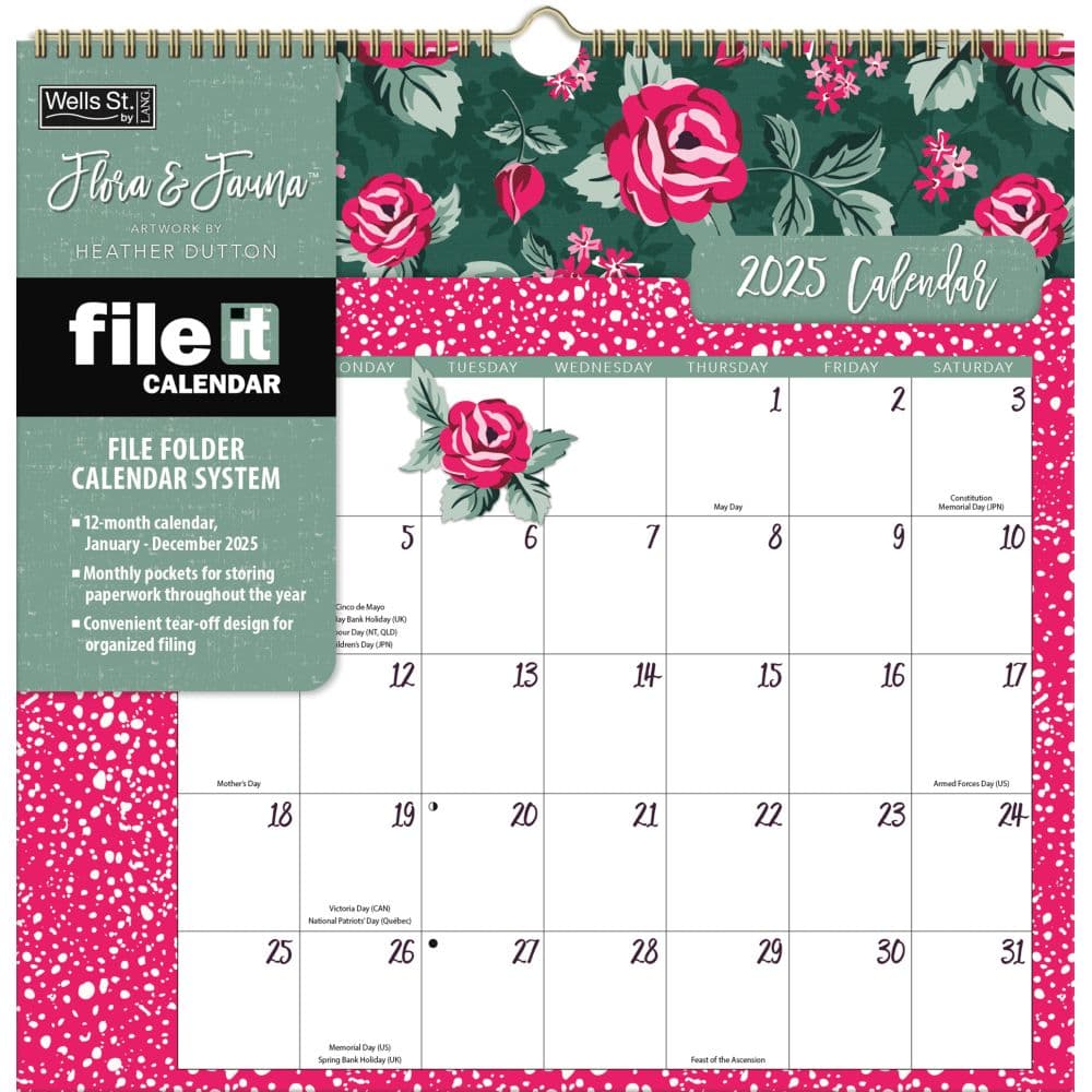 image Flora and Fauna by Heather Dutton 2025 File It Wall Calendar_Main Image