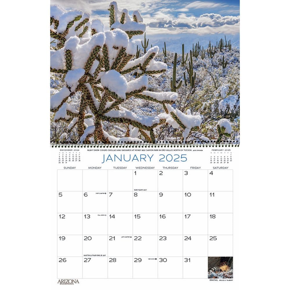 Arizona Highways Classic 2025 Wall Calendar January interior