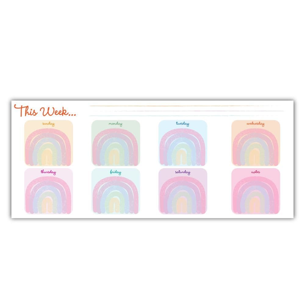 Rainbow Weekly Dry Erase Wall Calendar