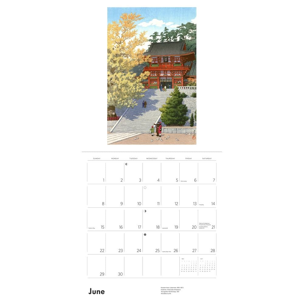 Kawase Hasui 2025 Wall Calendar