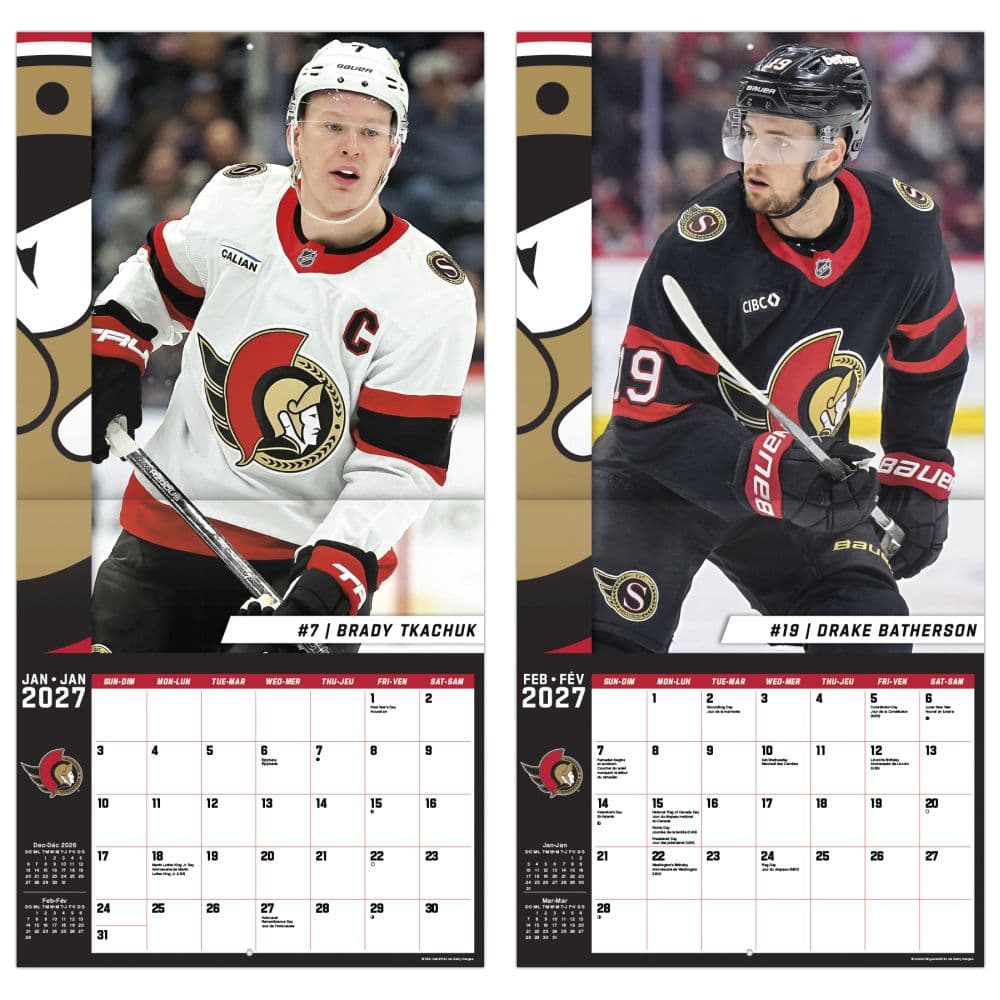 Ottawa Senators Bilingual French 2027 Wall Calendar Fifth Alternate Image
