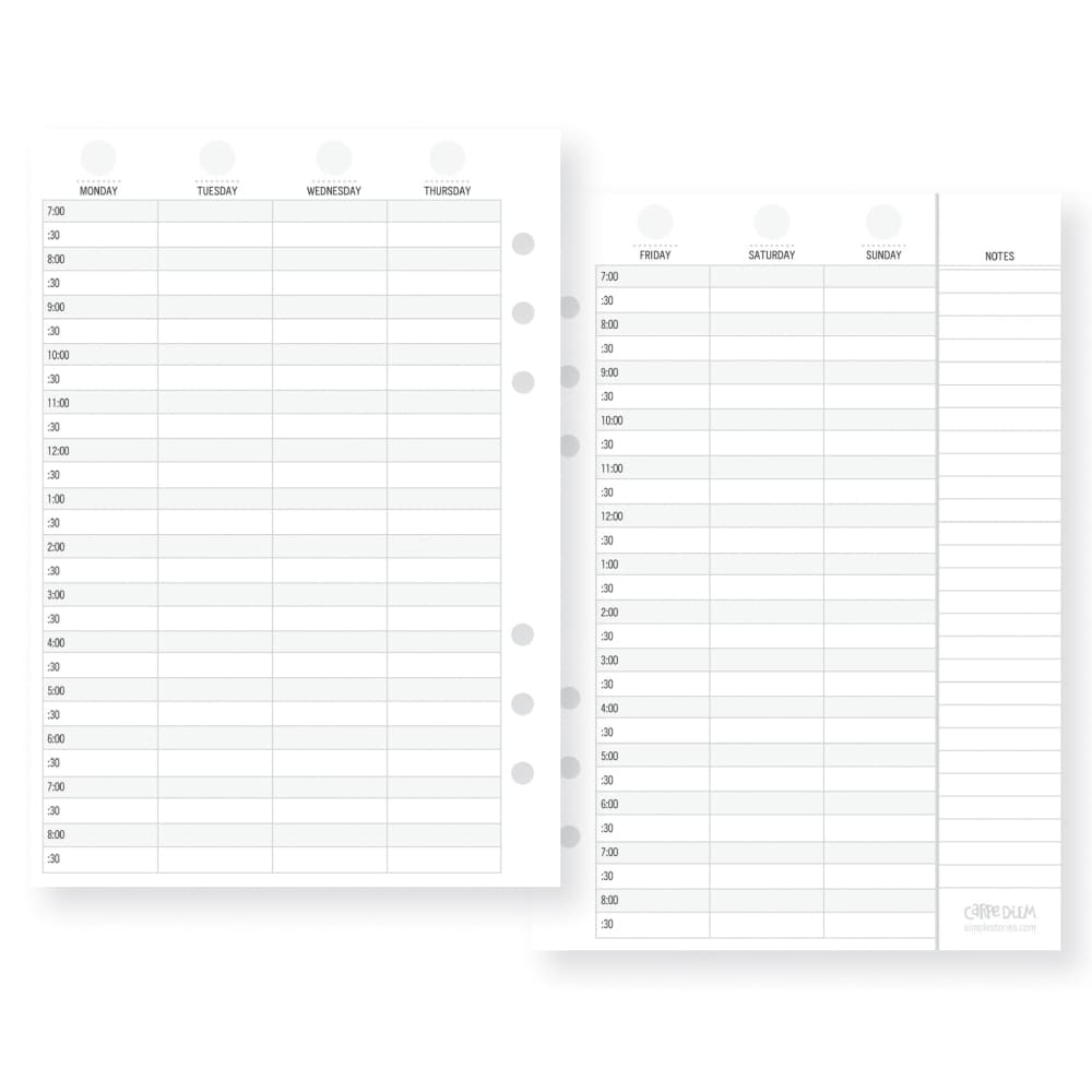 Vertical Appointment Weekly Inserts