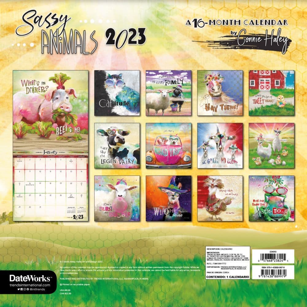 Sassy Animals Haley 2023 Wall Calendar - Calendars.com