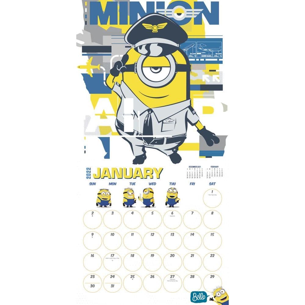 Calendrier Minion 2023 Minions 2 2022 Wall Calendar - Calendars.com