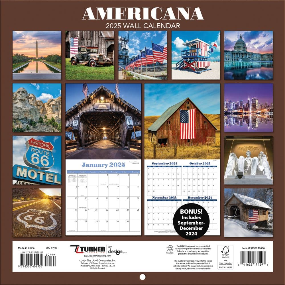 Americas Backroads 2025 Mini Wall Calendar Alt1