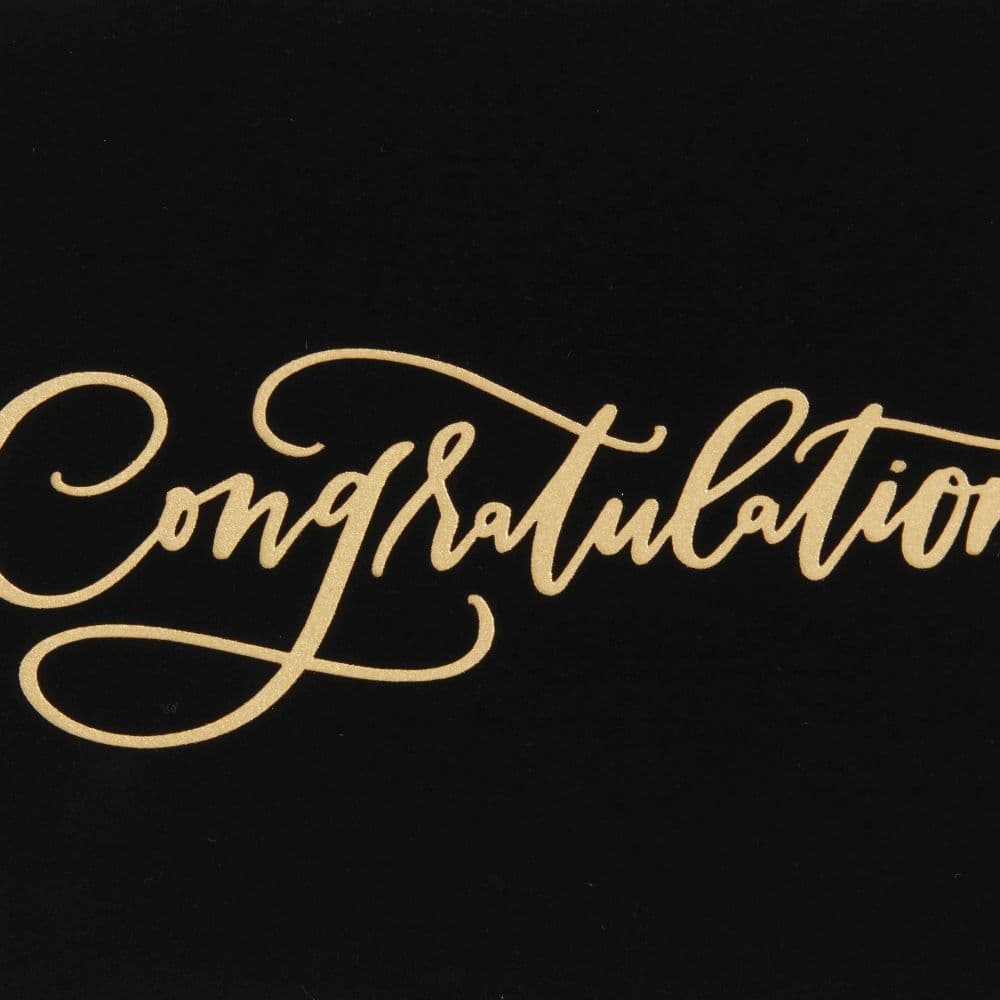 Gold Lettering / Black Flocking Congratulations Card Third Alternate Image width=&quot;1000&quot; height=&quot;1000&quot;