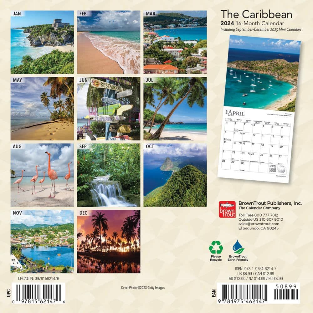 Caribbean 2024 Mini Wall Calendar