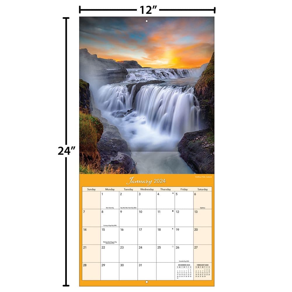 Waterfalls 2024 Wall Calendar Alternate Image 4