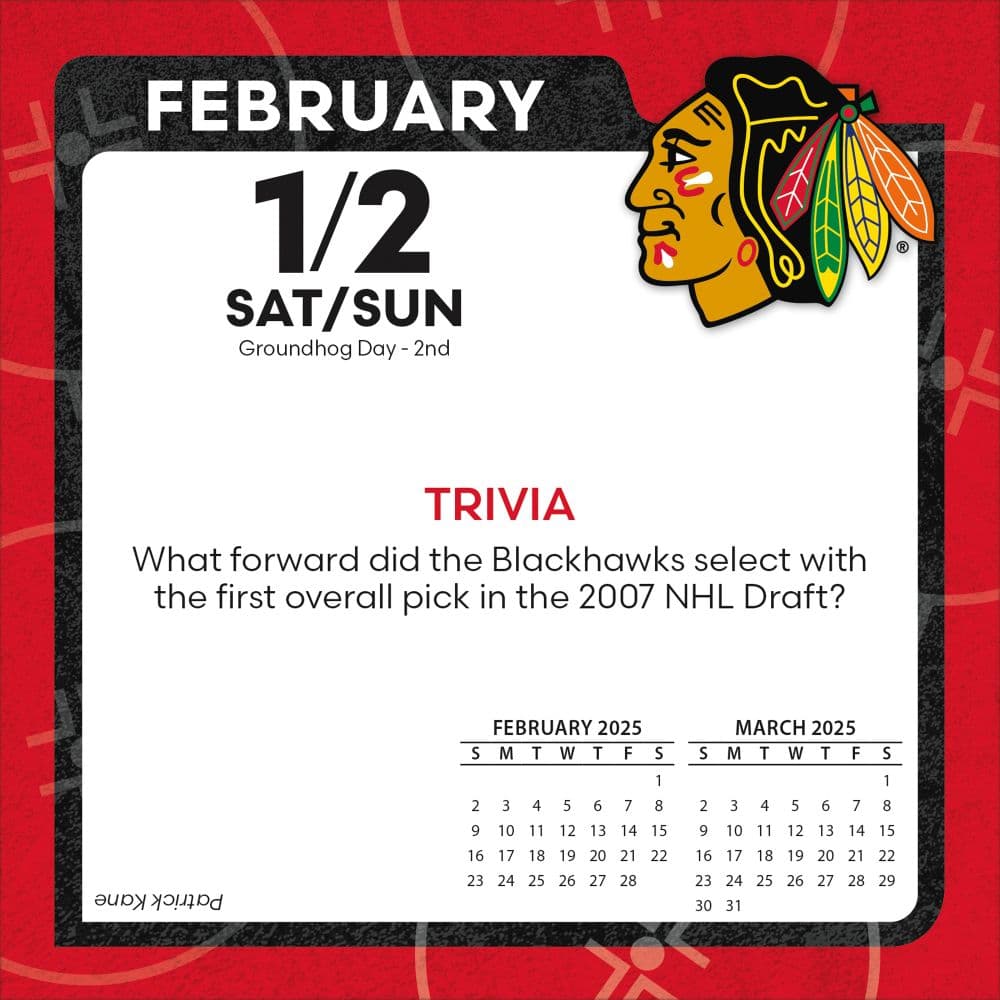 NHL Chicago Blackhawks 2025 Desk Calendar Third Alternate Image width="1000" height="1000"