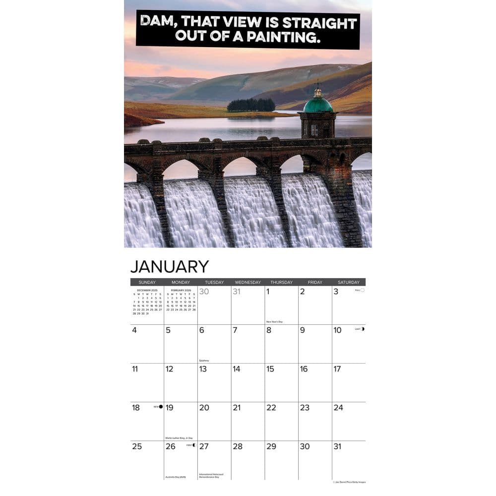 Best Dam 2026 Wall Calendar Second Alternate Image