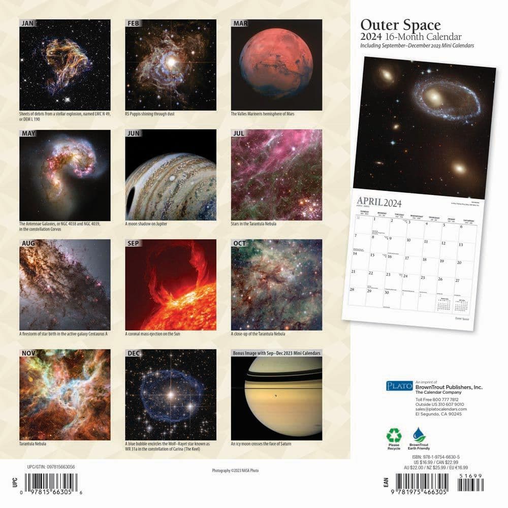 Outer Space 2024 Wall Calendar
